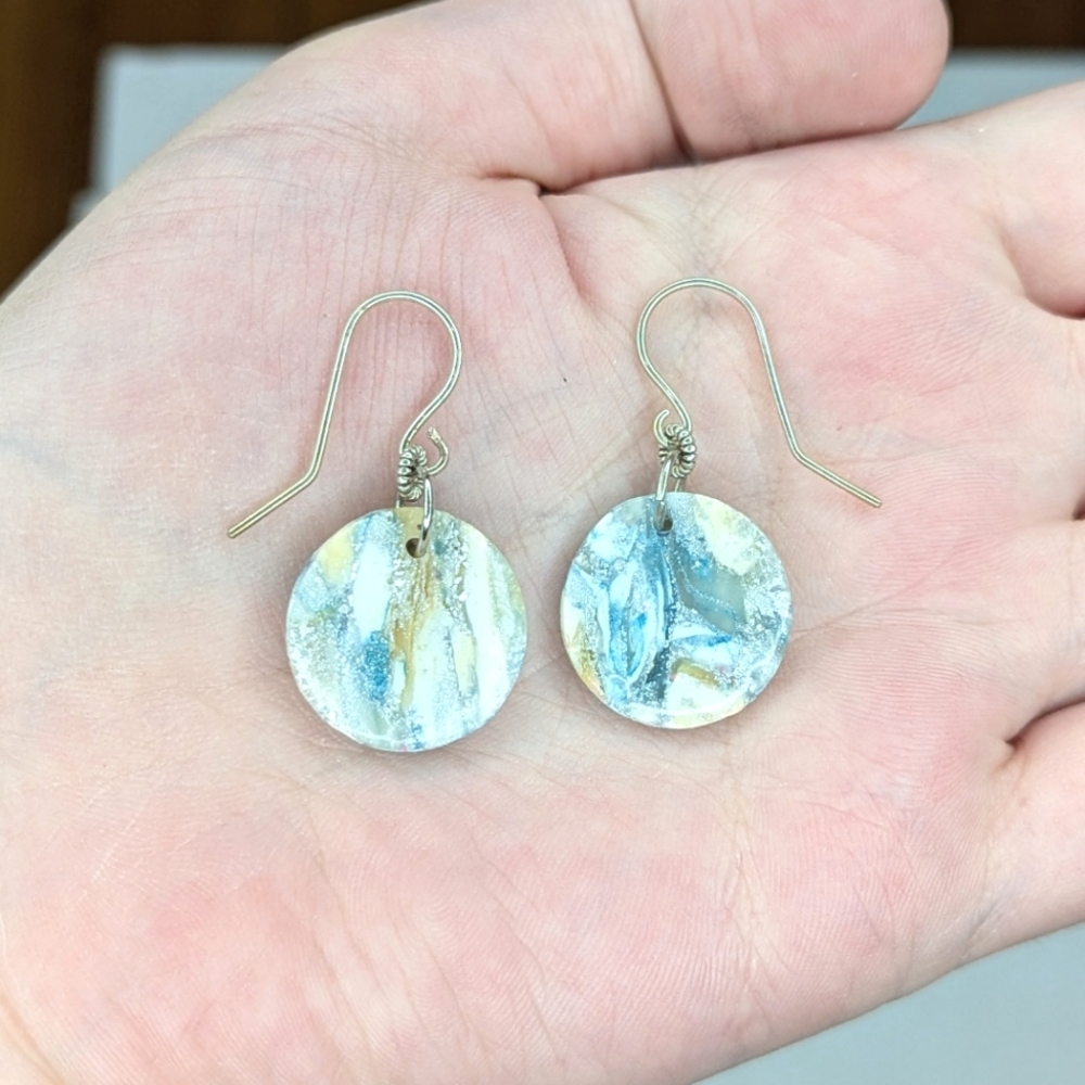 Blue Glitter Earrings